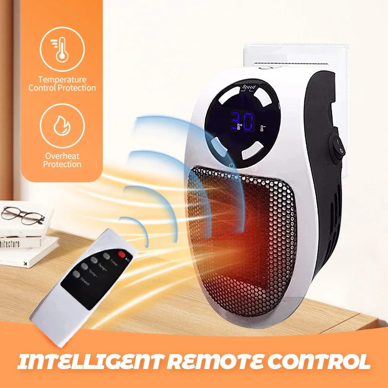 Portable Space Heater with intelligent remote control and safety features for efficient heating.