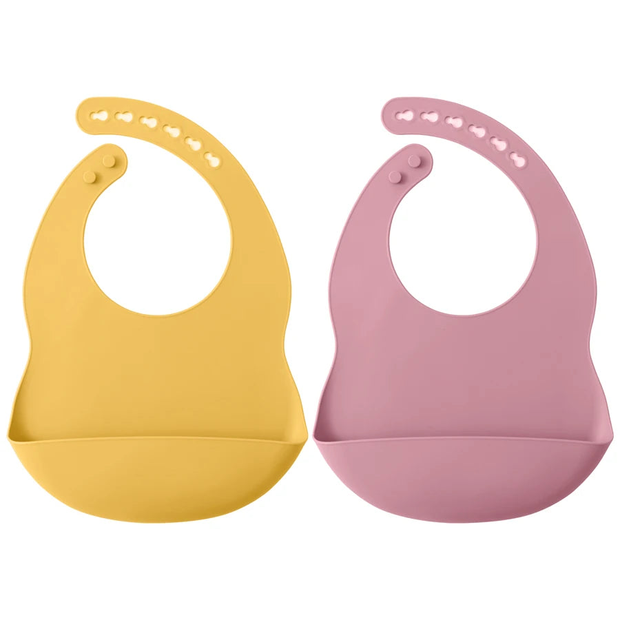Luumeva 2-Piece Silicone Baby Bib Set
