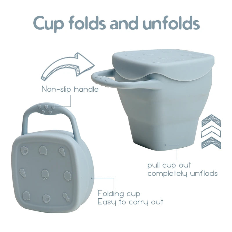 Luumeva Silicone Snack Feeding Plate with Lid