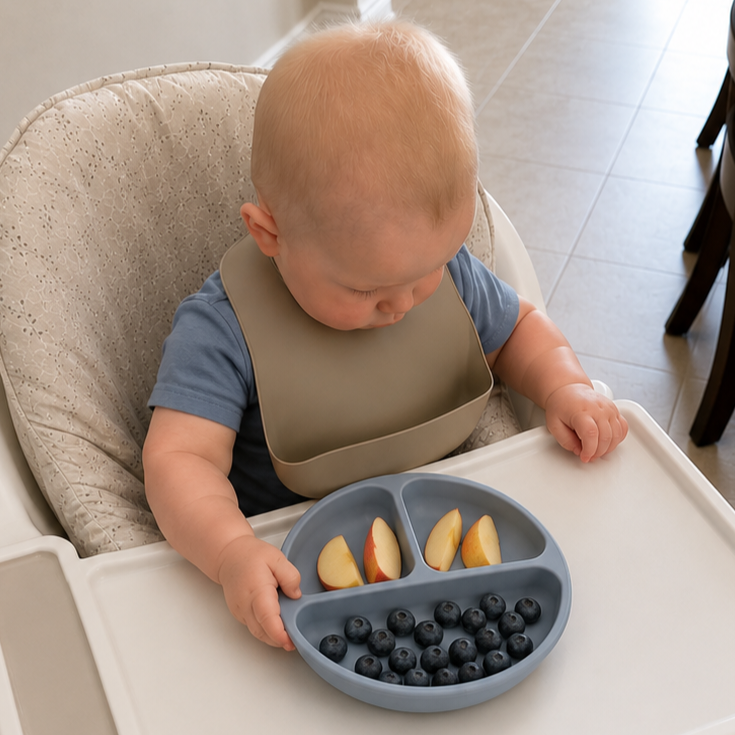 Baby using suction plate